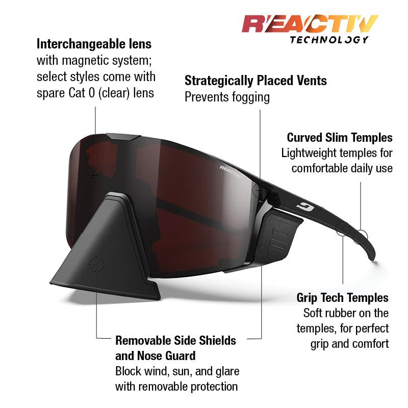 Julbo Edge Cover Black/Black With REACTIV 0-4 High Contrast Lens - Image 2