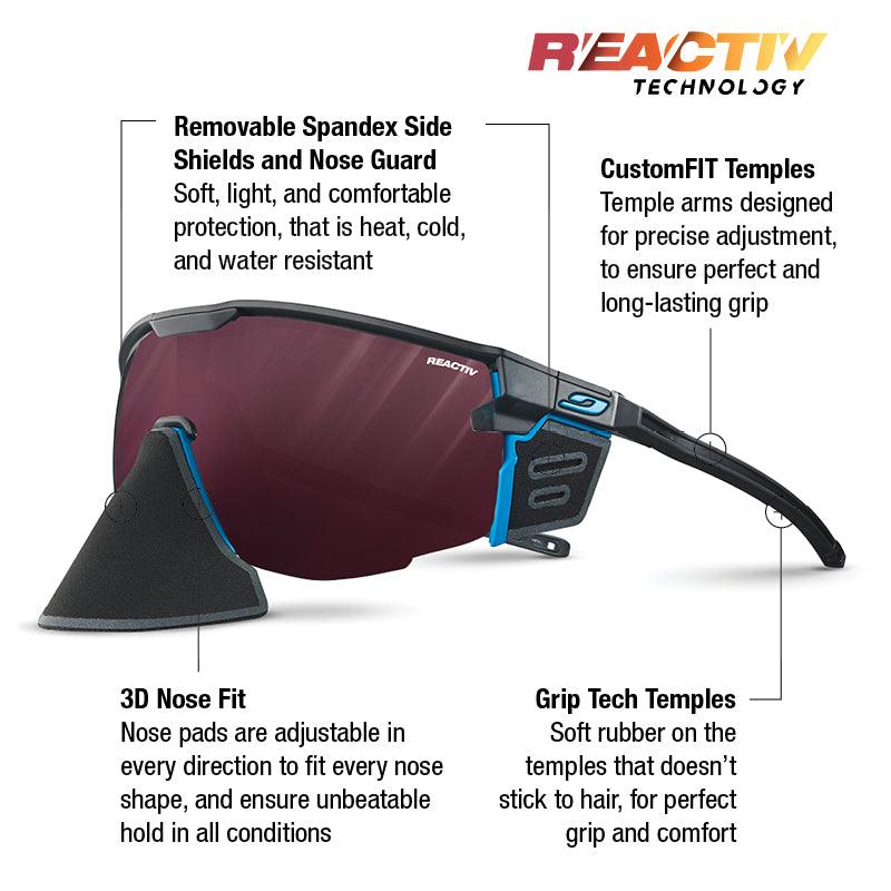 Julbo Ultimate Cover Black/Blue With REACTIV 0-4 High Contrast Lens - Image 2